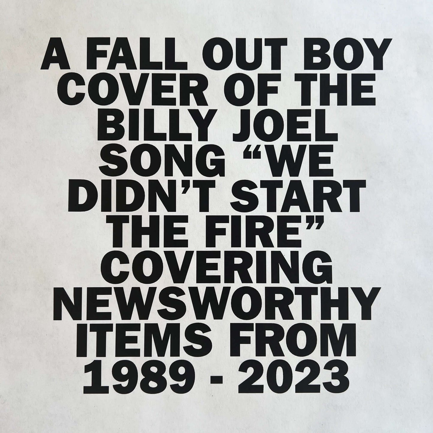 Fall Out Boy - We Didn’t Start The Fire (Studio Acapella)